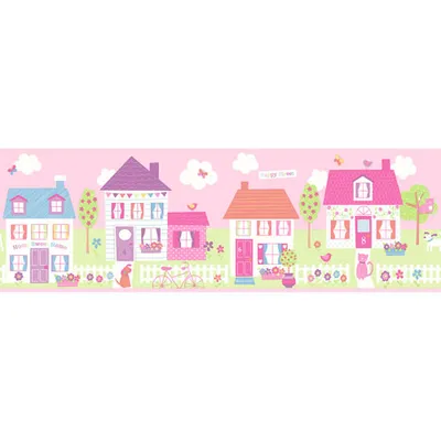 Brewster You Are My Sunshine Happy Street Village Border - Pink