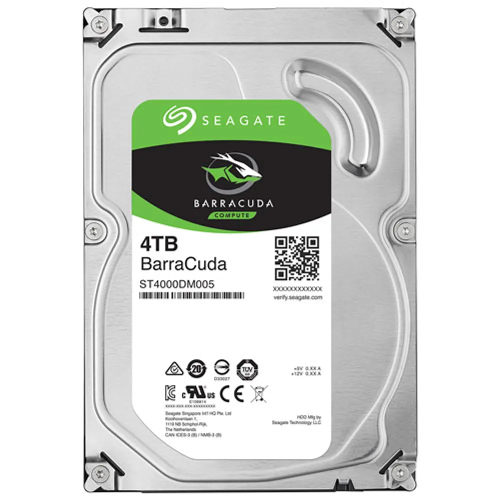 Seagate BarraCuda 4TB 3.5" 5900RMP SATA 3.0 Desktop Internal Hard Drive (ST4000DMA04)