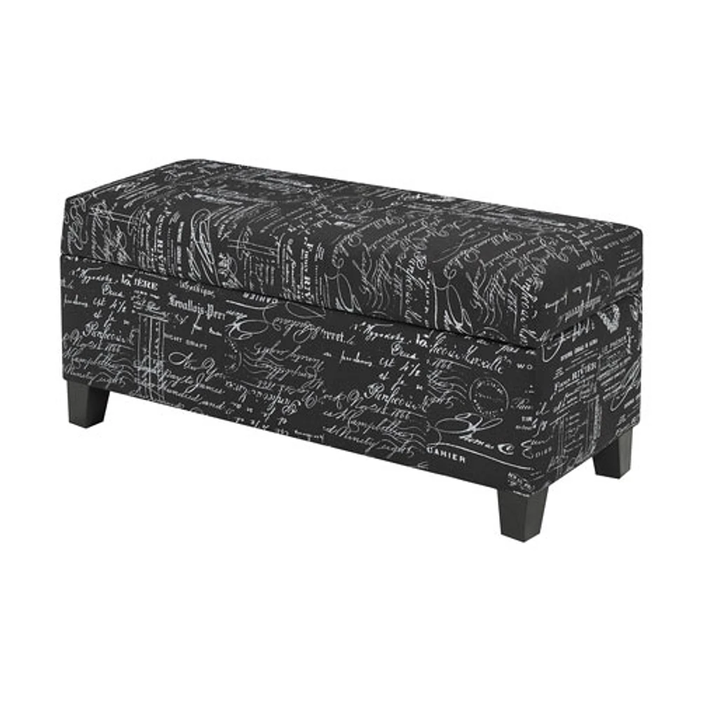 Pouf de rangement contemporain en polyester - Noir