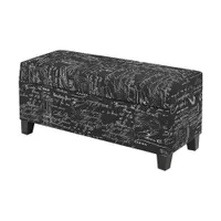 Contemporary Polyster Storage Ottoman - Black