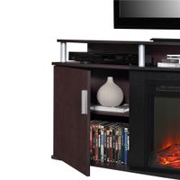 Dorel Carson Electric Fireplace TV Stand with Logs Firebox - Cherry