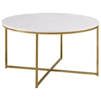 Contemporary Coffee Table with X Base - Gold