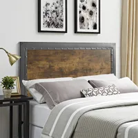 Rustic Country Panel Headboard - Queen - Brown