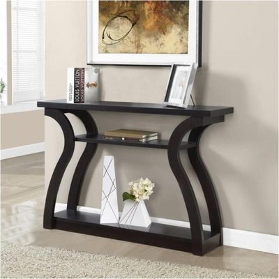 Accent Table Console Entryway Narrow Sofa Bedroom Laminate Brown