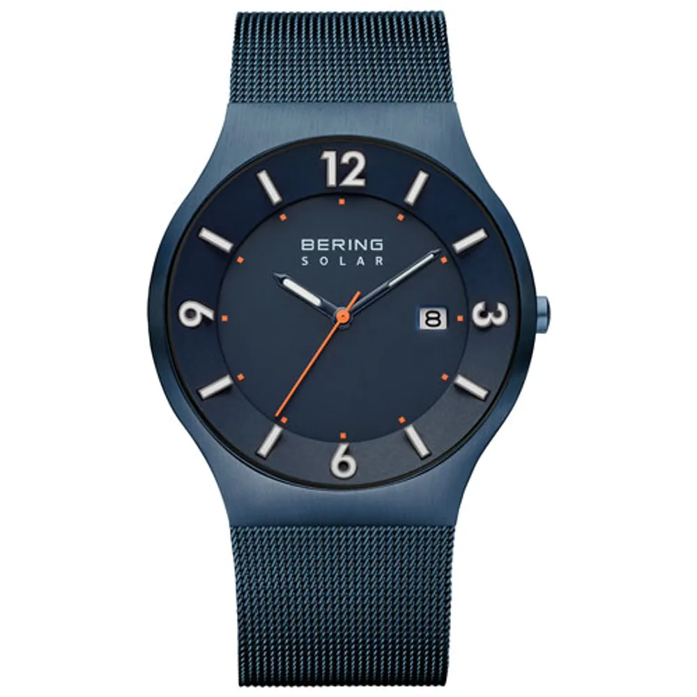 BERING Solar 40mm Men's Analog Casual Watch - Blue