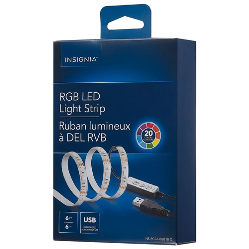 Insignia 6' RGB Multi-Colour Dimmable LED Strip Light - Only at Best Buy