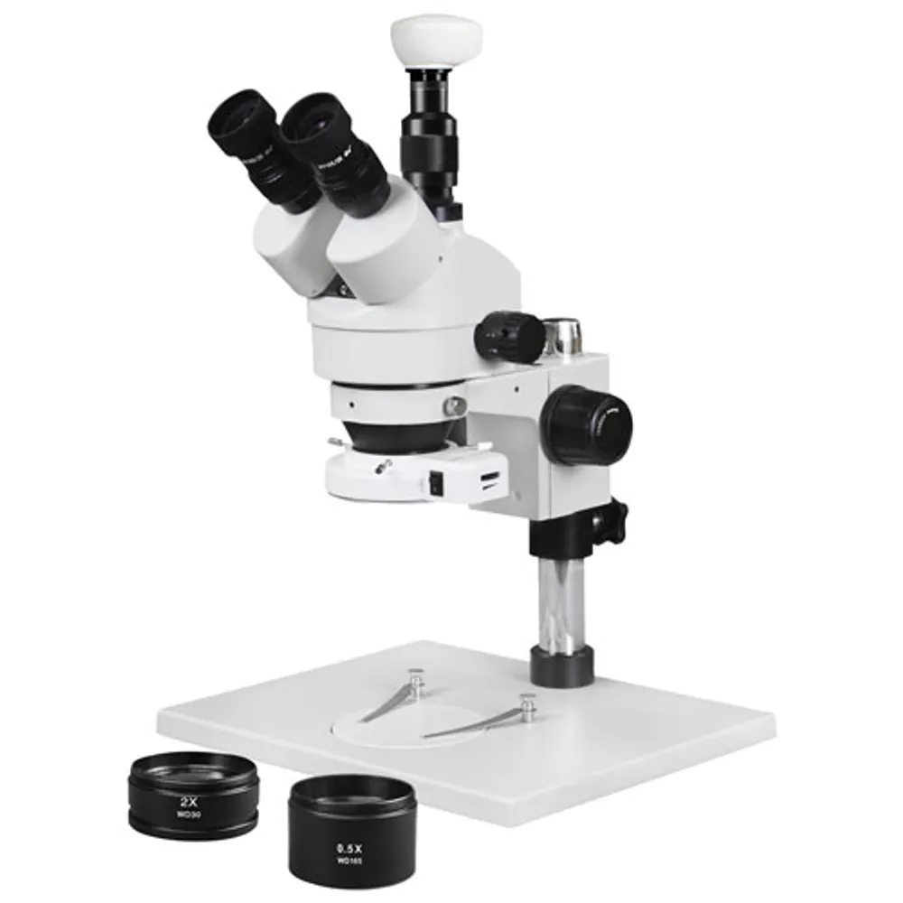 Walter Products 3.5x - 90x Trinocular Stereo Microscope with 144-LED Ring Light (WP-1AFZ-IFR07-5N)