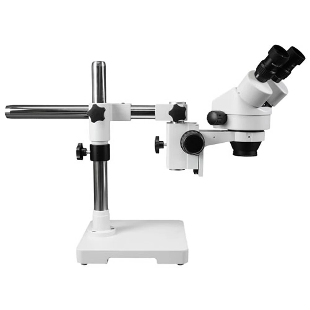 Microscope binoculaire stéréo 7x-45x avec anneau lumineux 144 DEL de Walter Products (WP-3E-IFR07)