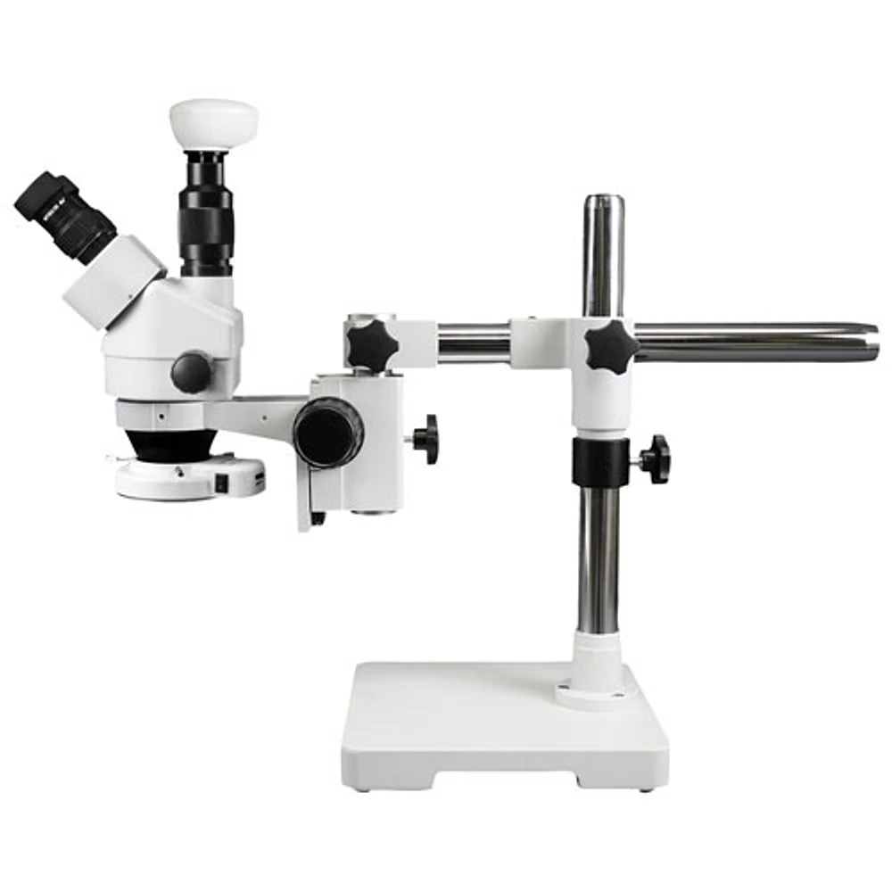 Microscope trinoculaire stéréo 7x à 45x avec caméra intégrée de Walter Products (WP-3F-IFR07-5N)