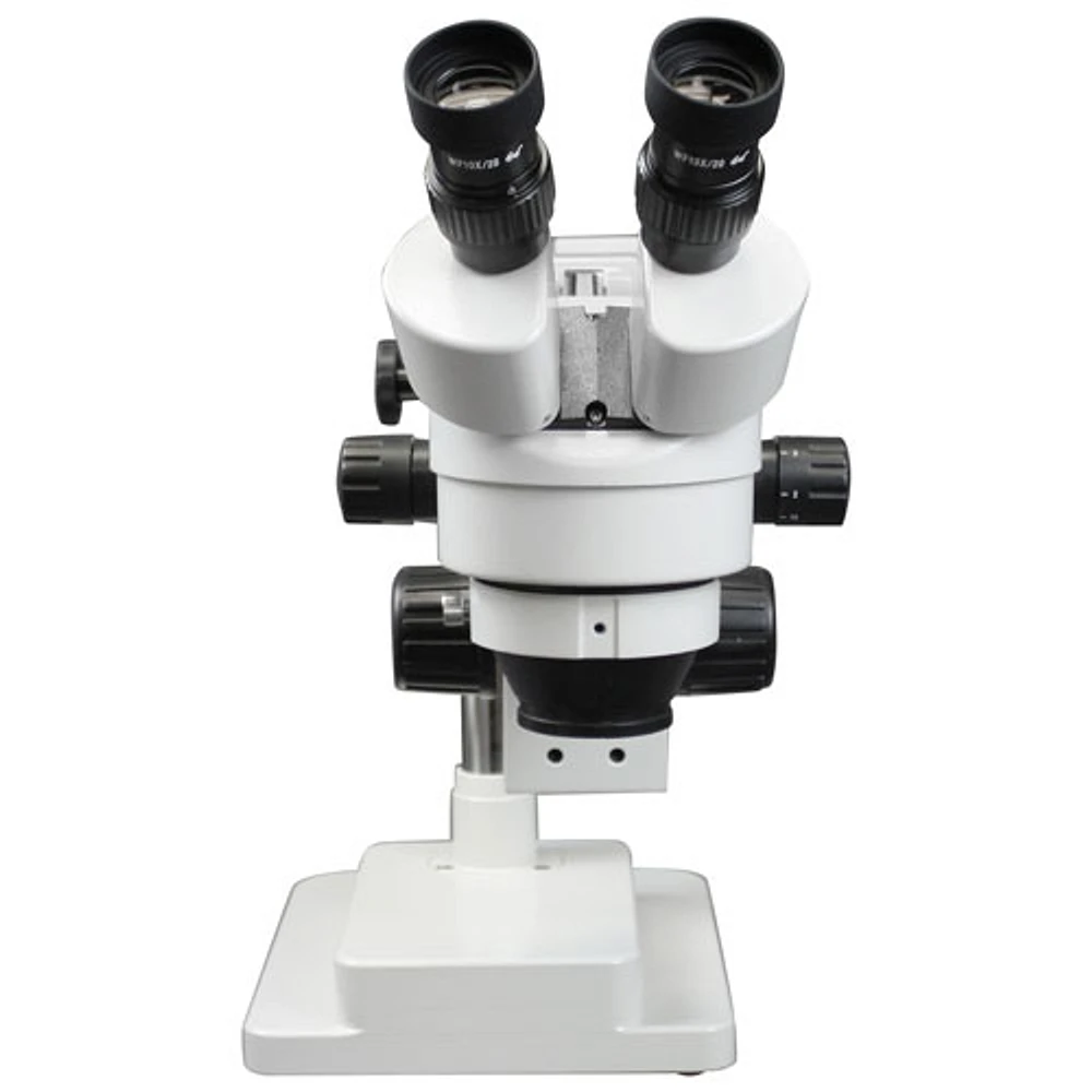 Microscope trinoculaire stéréo 7x à 45x avec éclairage ambiant de Walter Products (WP-5F)