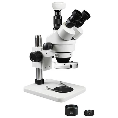 Microscope trinoculaire stéréo 3,5x à 90x avec caméra intégrée de Walter Products (WP-1FZ-IFR07-5N)