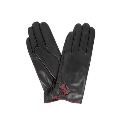 Karla Hanson Women' Deluxe Leather Gift Box Touch Screen Gloves Black Plum