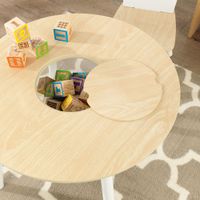 KidKraft Round Storage Table and Chair Set - Natural/White