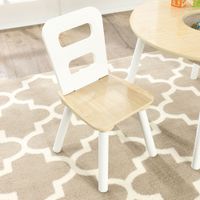 KidKraft Round Storage Table and Chair Set - Natural/White