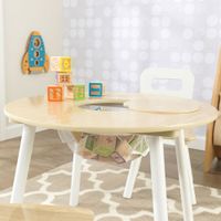 KidKraft Round Storage Table and Chair Set - Natural/White