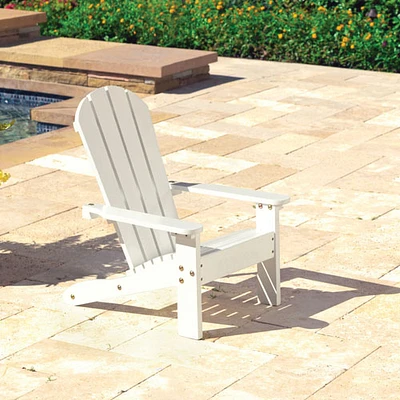 Traditional Wood Kid Adirondack Chair - White