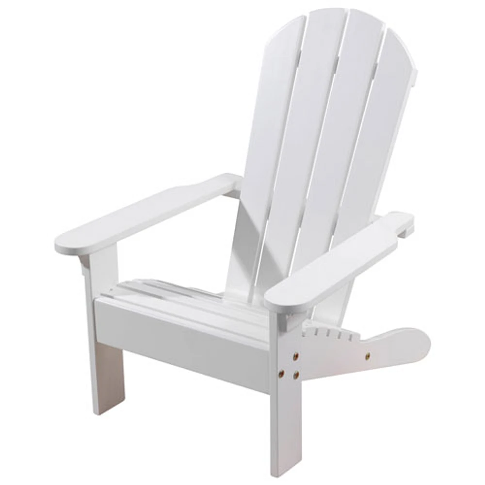 Traditional Wood Kid Adirondack Chair - White