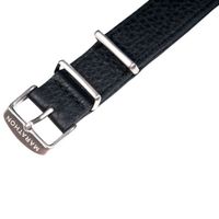 Marathon NATO 16mm Leather Watch Band - Black