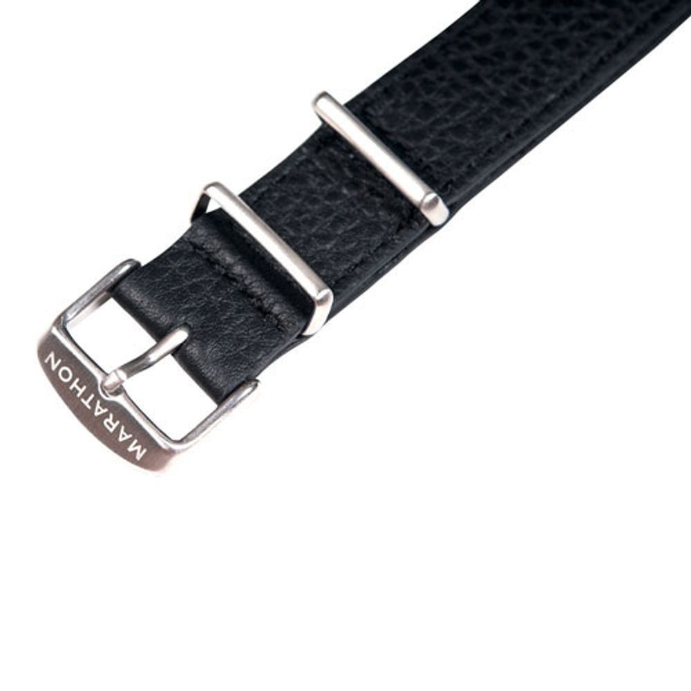 Marathon NATO 18mm Leather Watch Band - Black