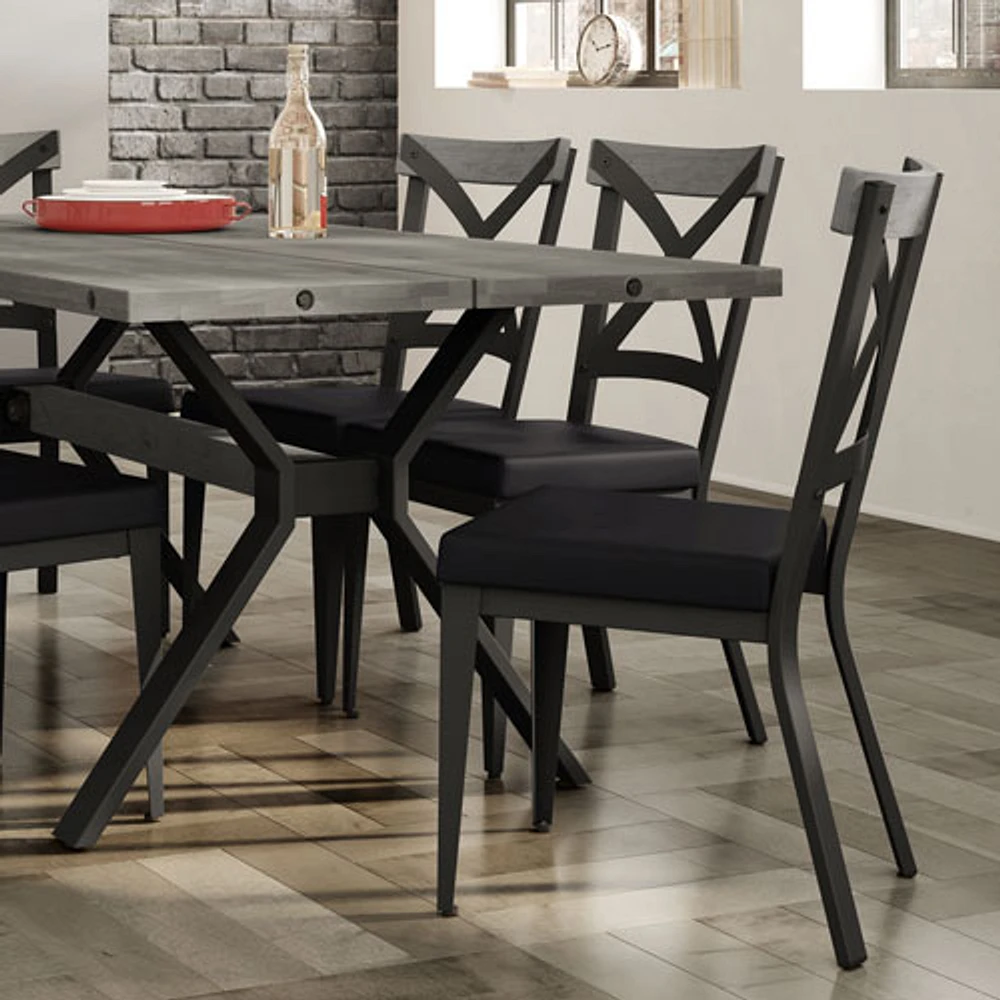 Snyder Modern Dining Chair - Stone Dust/Mat Charcoal Black