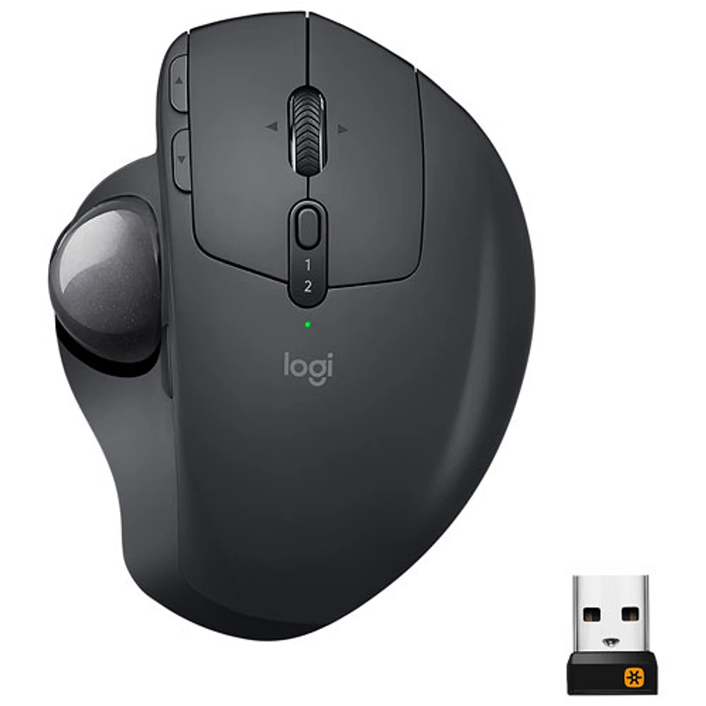 Souris à boule de commande laser sans fil MX ERGO Plus de Logitech - Noir