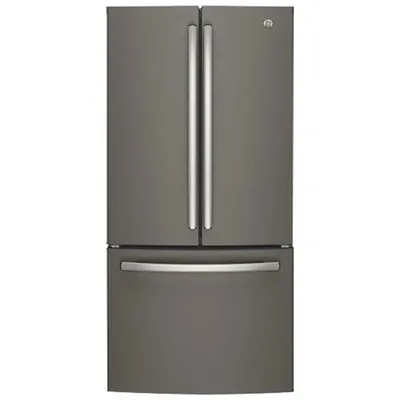 GE 33" 18.6 Cu. Ft. Counter-Depth French Door Refrigerator with LED Lighting (GWE19JMLES) - Slate