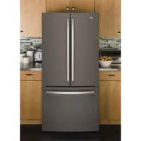 GE 33" 18.6 Cu. Ft. Counter-Depth French Door Refrigerator with LED Lighting (GWE19JMLES) - Slate