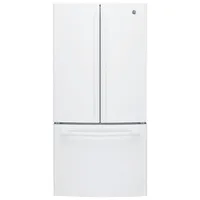 GE 33" 18.6 Cu. Ft. Counter-Depth French Door Refrigerator with LED Lighting (GWE19JGLWW) - White