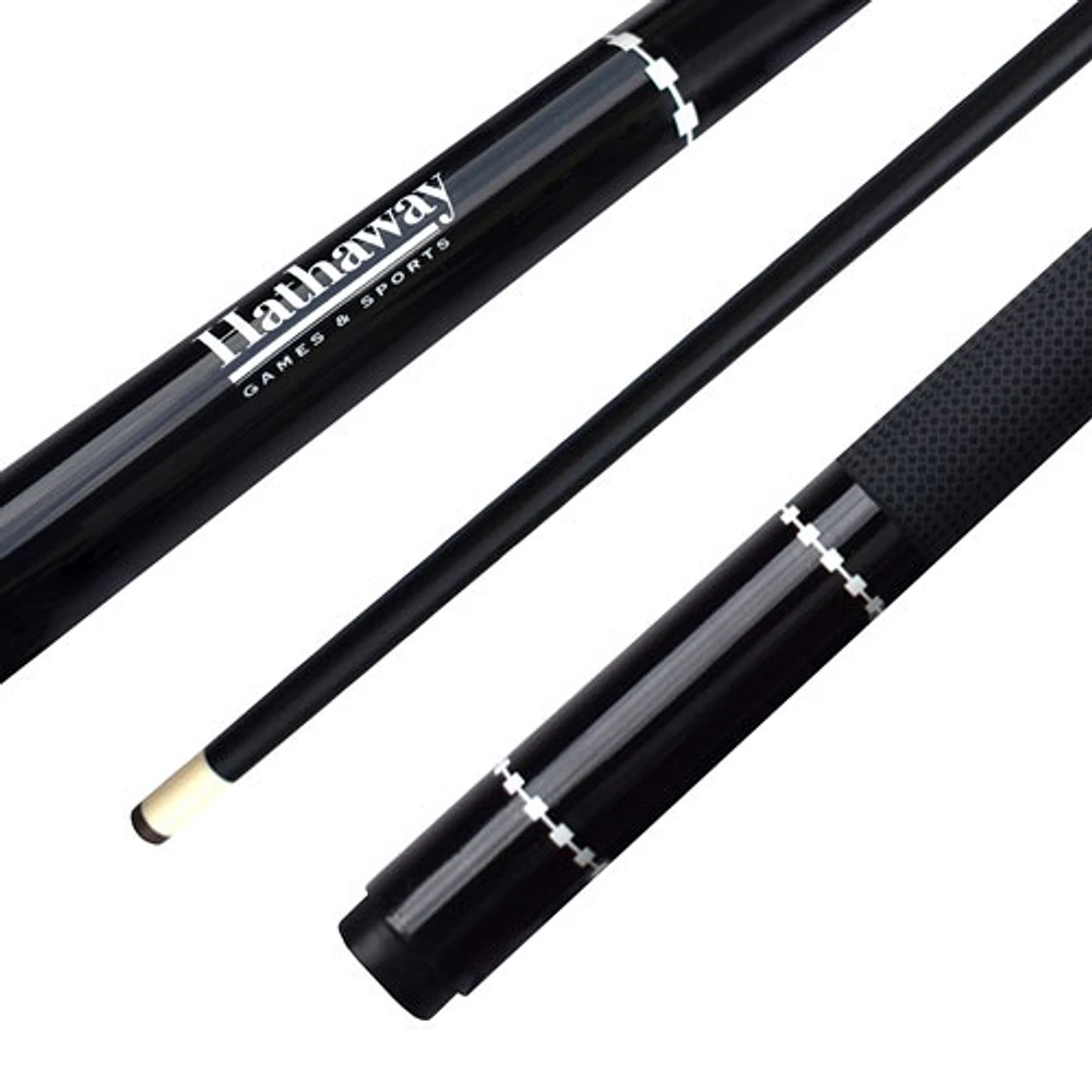 Queue de billard en fibre de verre de 58 po Conquest de Hathaway - Noir