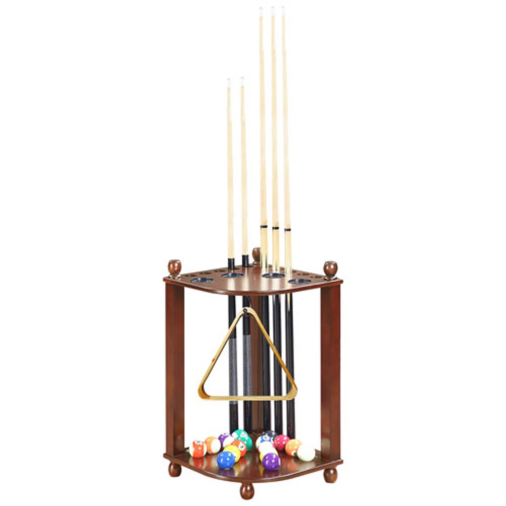 Hathaway Regent Corner Floor Cue Rack - Walnut