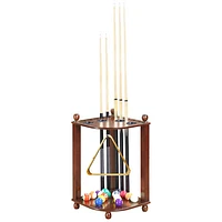 Hathaway Regent Corner Floor Cue Rack - Walnut
