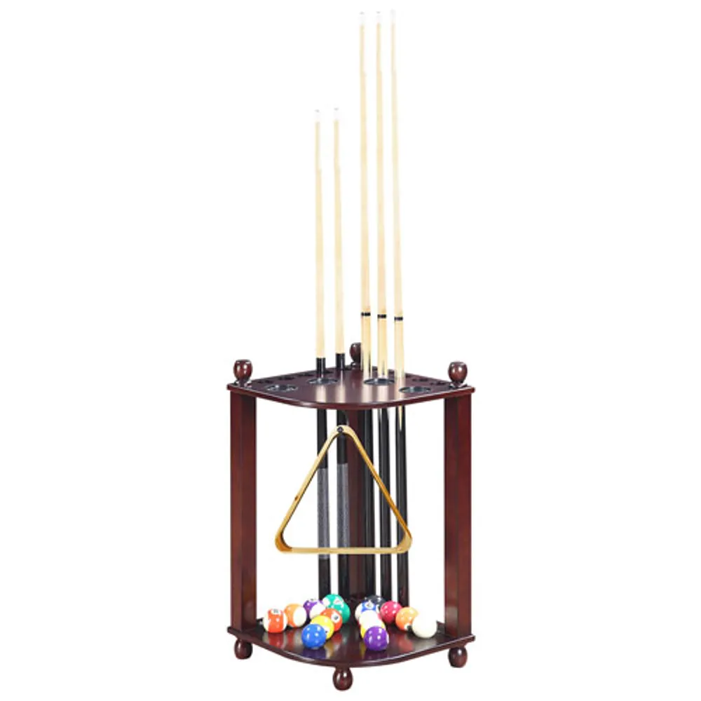 Hathaway Regent Corner Floor Cue Rack - Mahogany