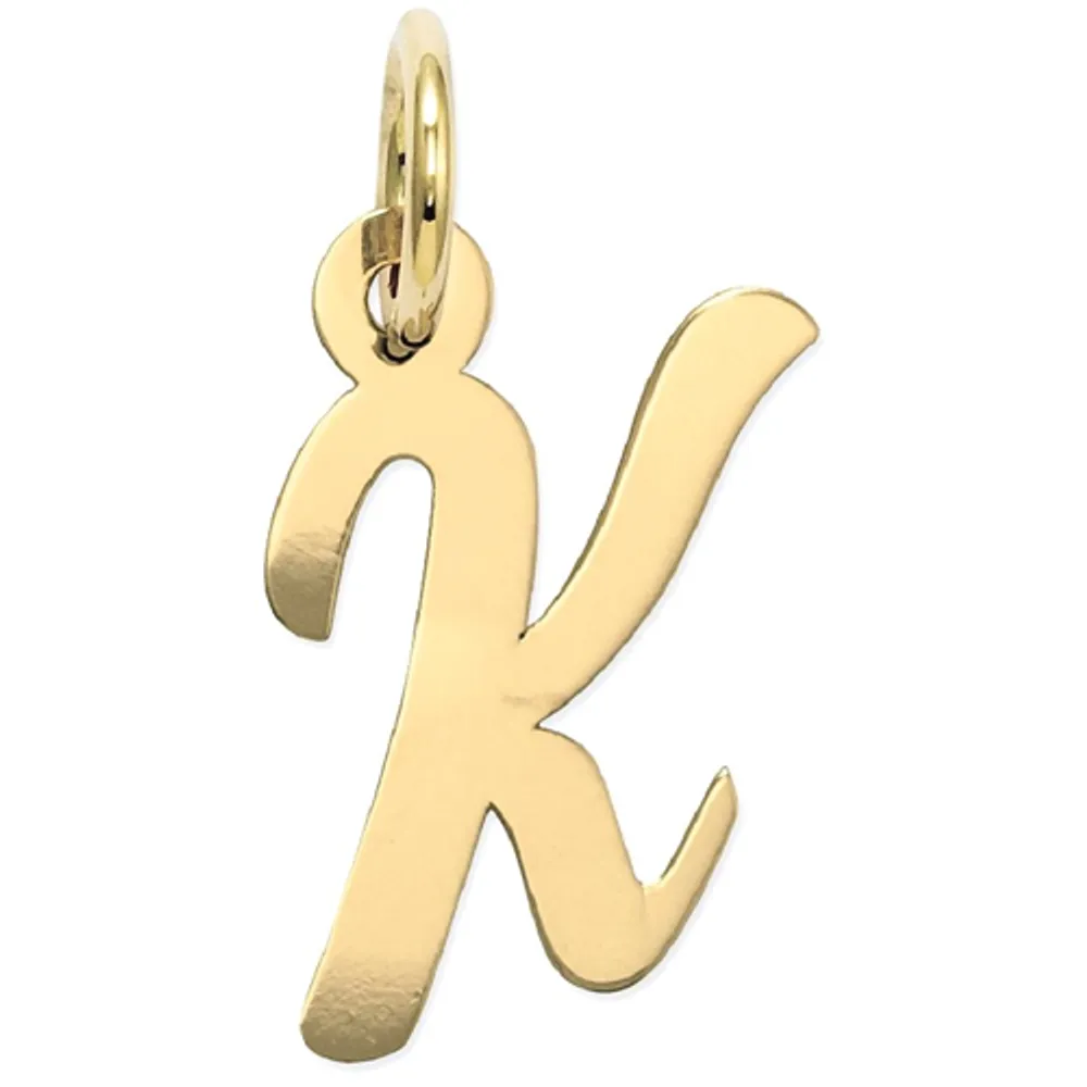 14k Yellow Gold Script Letter B Initial Monogram Name Charm