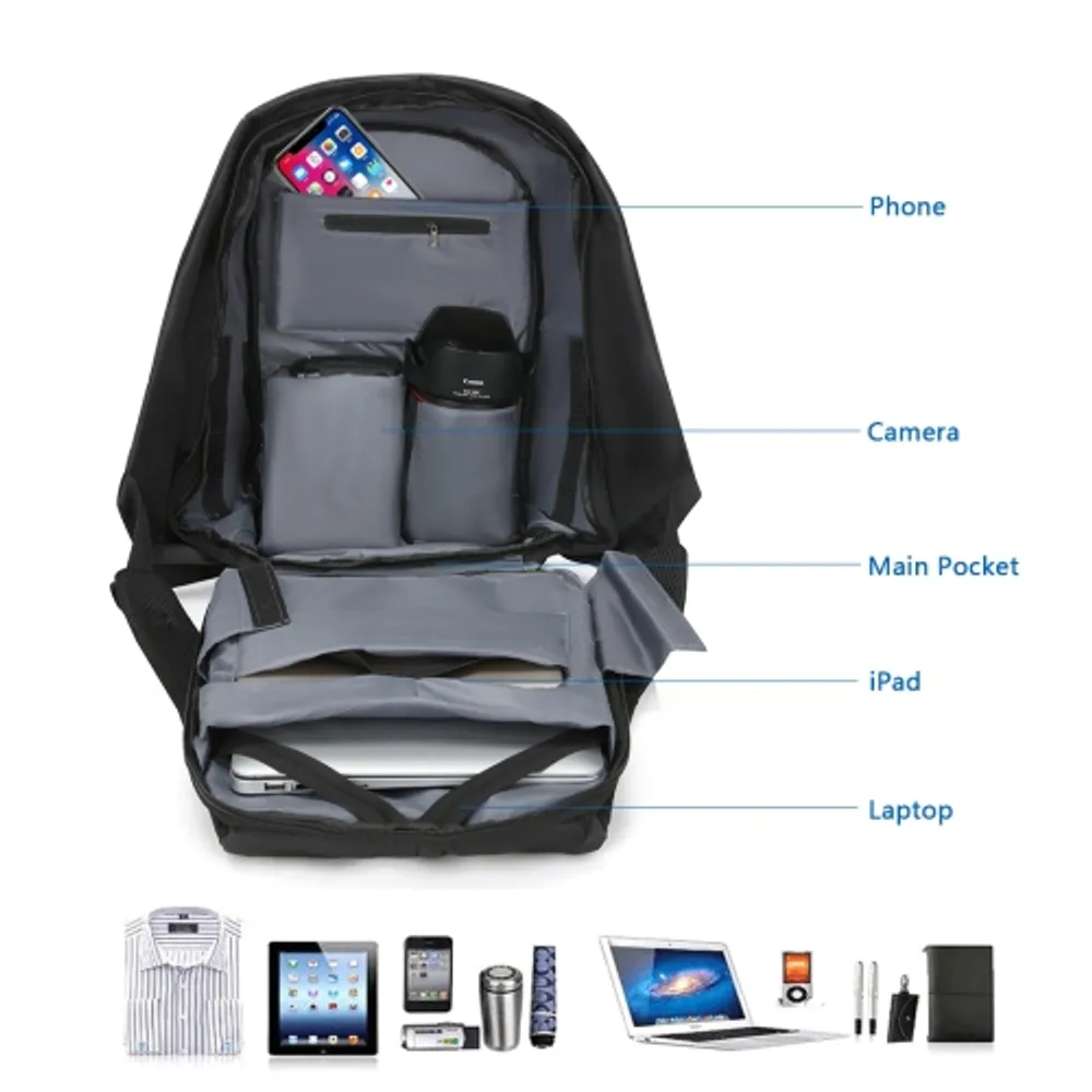 Professional Anti-theft Women Men Business Laptop Backpack for