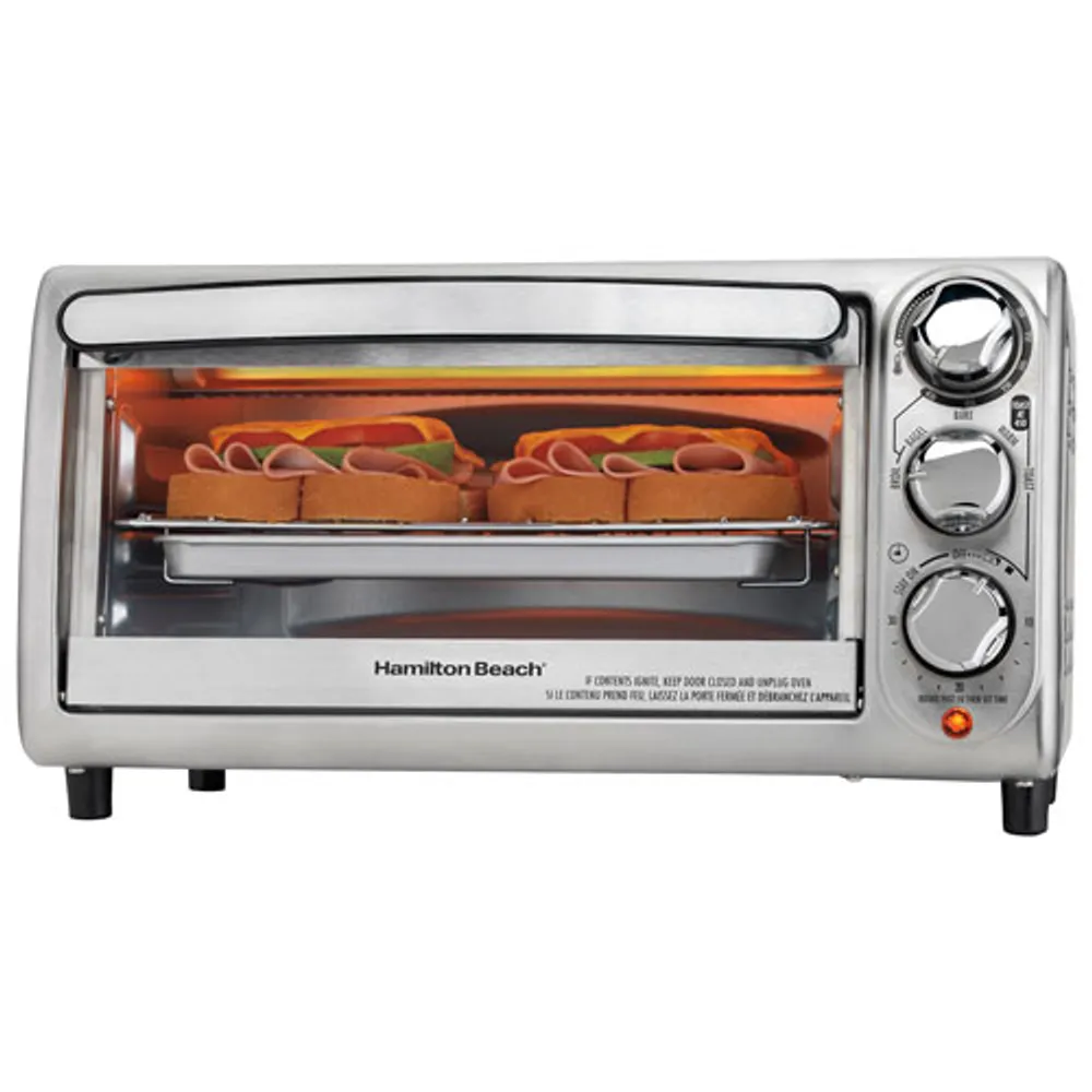 Hamilton Beach 4-Slice Toaster Oven - 0.39 cu.ft./11L - Stainless steel