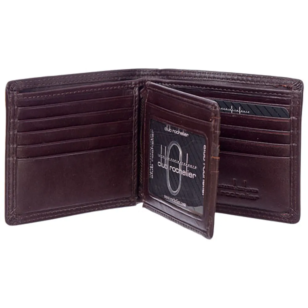 Club Rochelier Leather Bi-fold Wallet - Mahogany