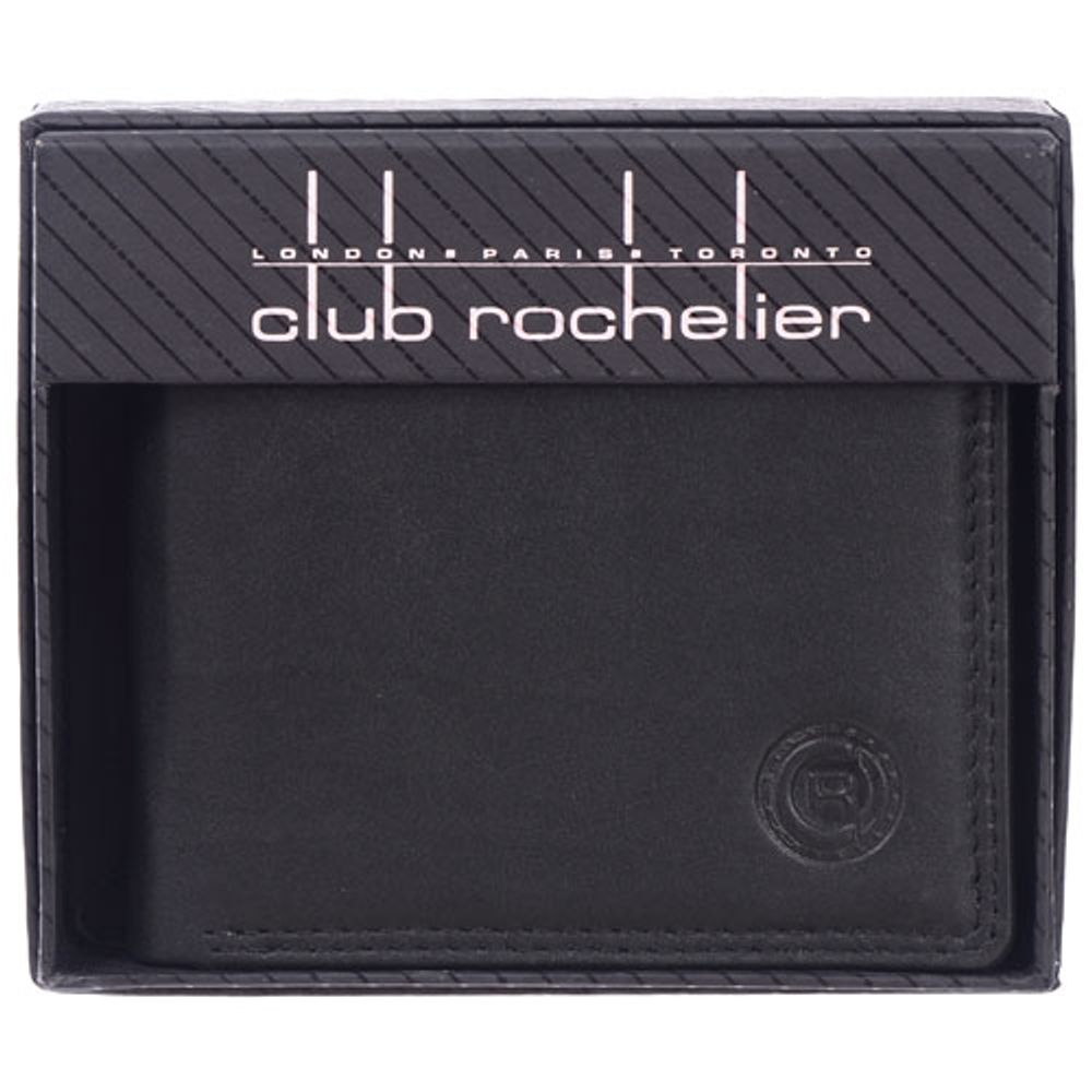 Club Rochelier Traditional Leather Bi-fold Wallet - Black (4452-4)