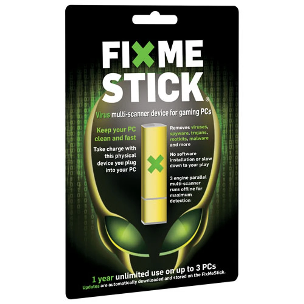 FixMeStick Virus Removal Device (PC Gaming) - 3 Devices - 1 Year