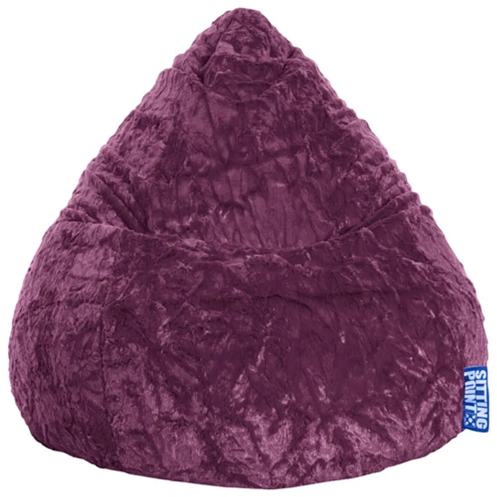 Fluffy Contemporary Polyester Bean Bag Chair - Purple