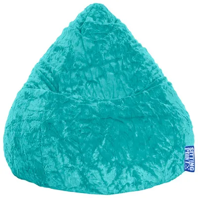 Fluffy Contemporary Bean Bag Chair - Turquoise
