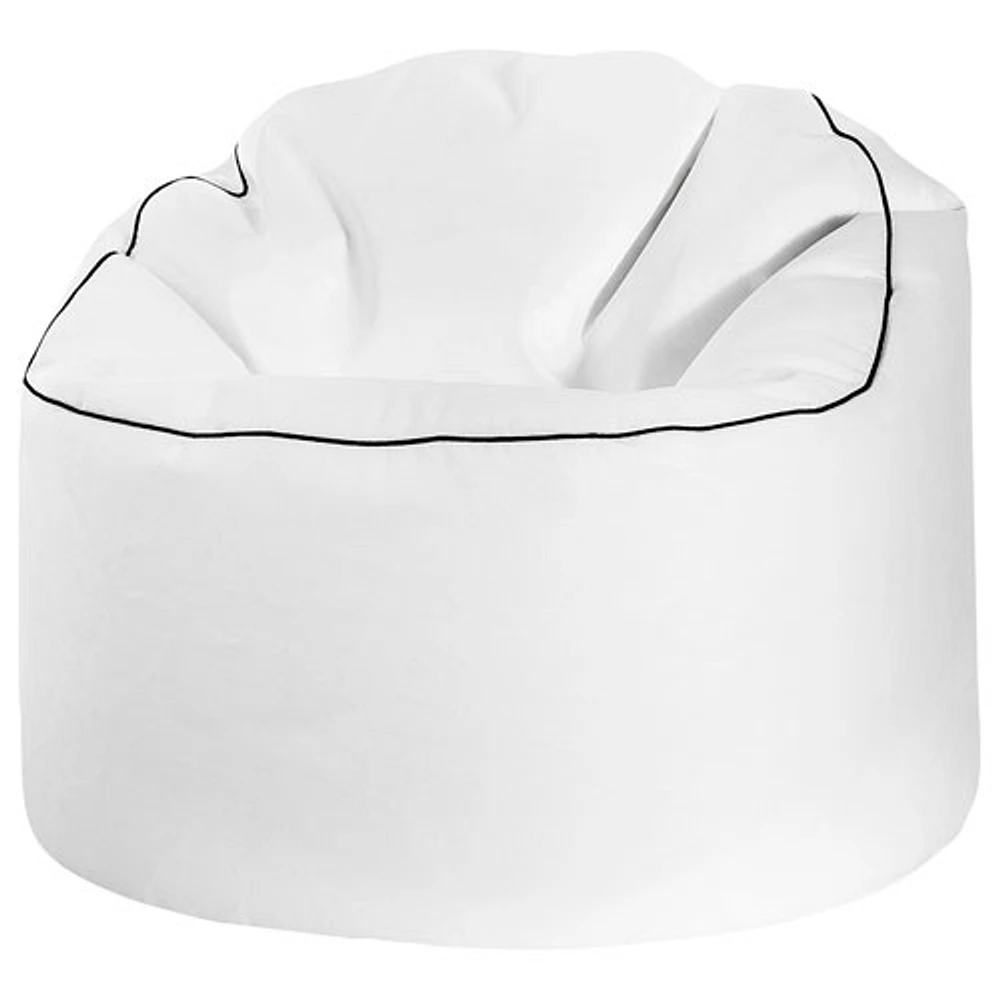 Tube Cosy Contemporary Faux Leather Bean Bag Chair - White