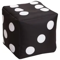 Cube Dice Contemporary Bean Bag Chair - Black