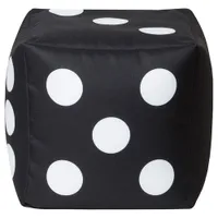 Cube Dice Contemporary Bean Bag Chair - Black