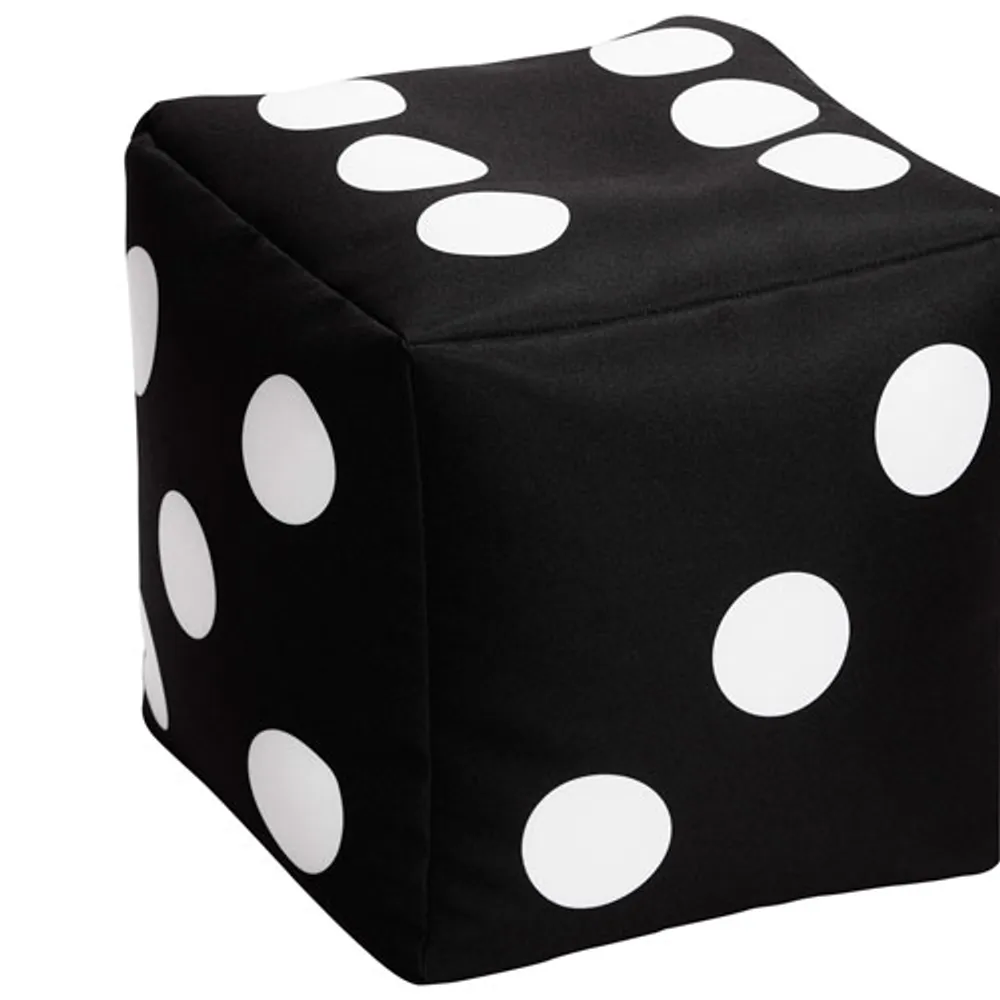 Cube Dice Contemporary Bean Bag Chair - Black