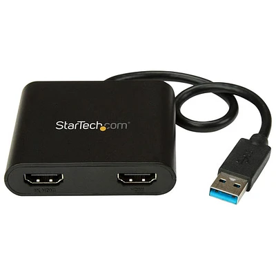 StarTech 0.24m (0.8 ft.) USB 3.0 to Dual HDMI Adapter (USB32HD2)