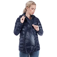 Modern Eternity Lola Lightweight Down Maternity Jacket - Large - Navy