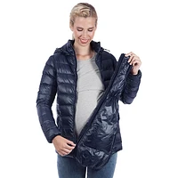 Modern Eternity Lola Lightweight Down Maternity Jacket - Large - Navy