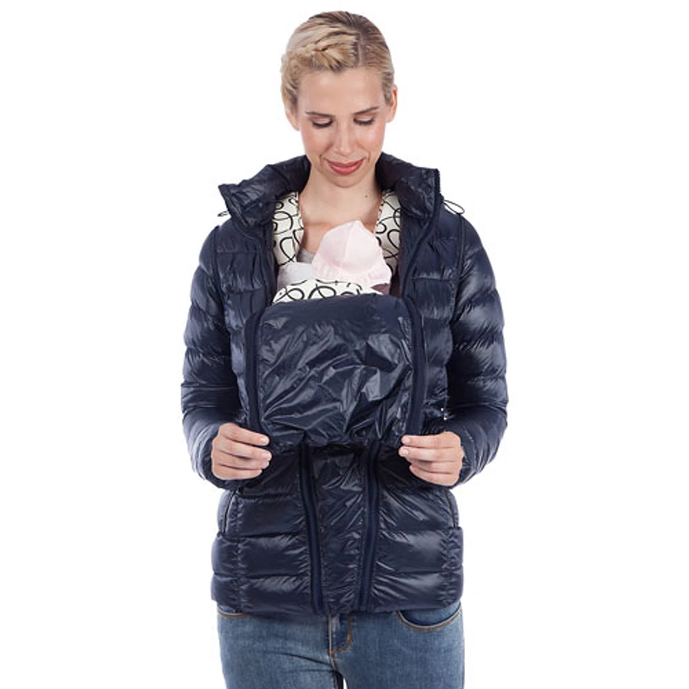 Modern Eternity Lola Lightweight Down Maternity Jacket - Large - Navy