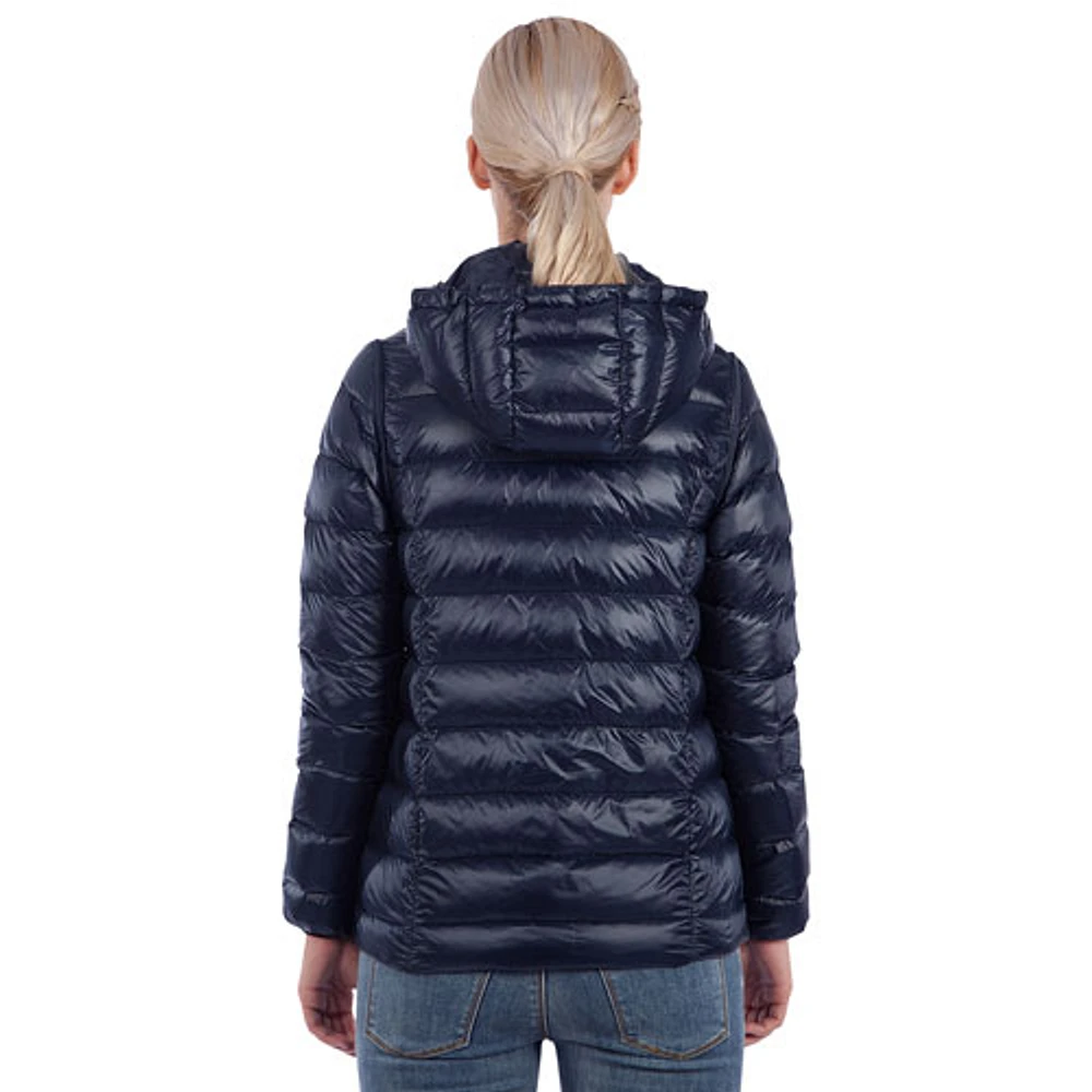 Modern Eternity Lola Lightweight Down Maternity Jacket - Large - Navy