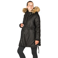 Modern Eternity Sofia Waxed Shell Maternity Parka Coat - Large - Black